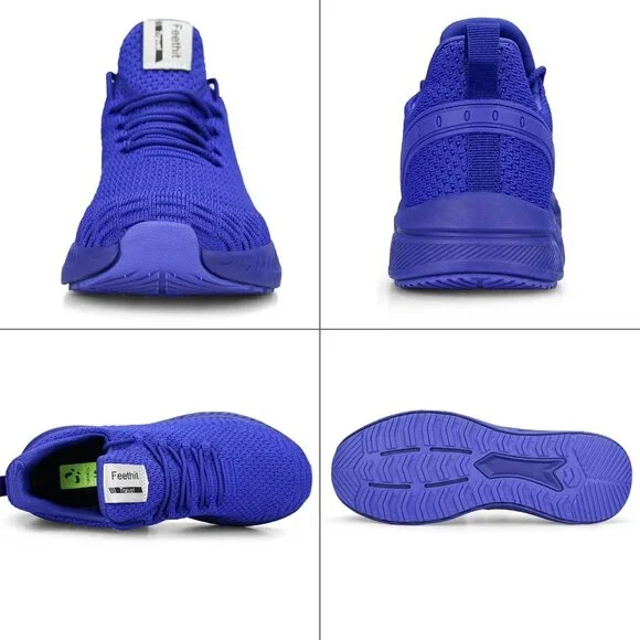 Men's Royal Blue Non Slip Lightweight Workout Breathable Mesh Fashion Sneakers